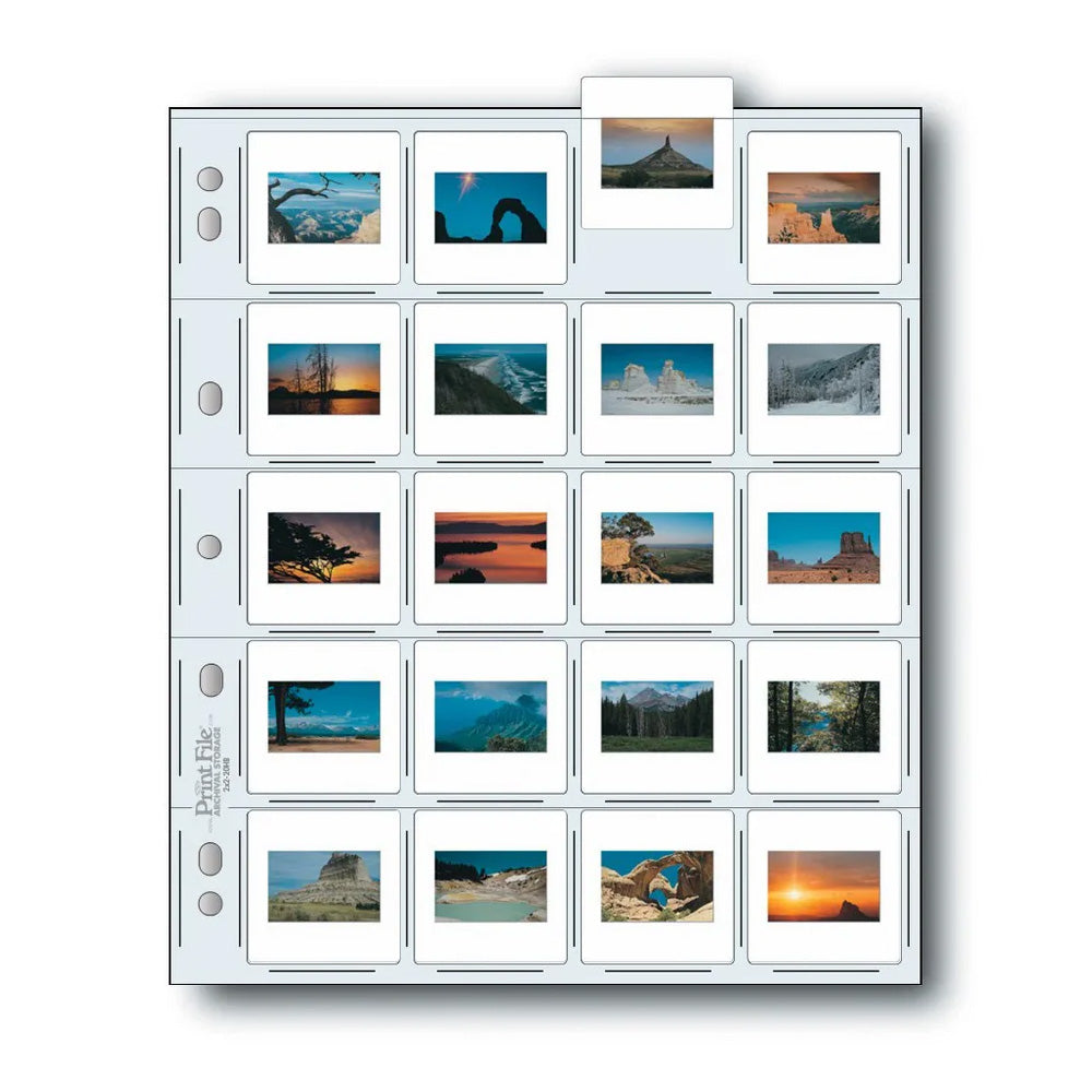 PrintFile Negative Sleeves 2x2-20HB -  35mm Slide Mount - 100 Pack