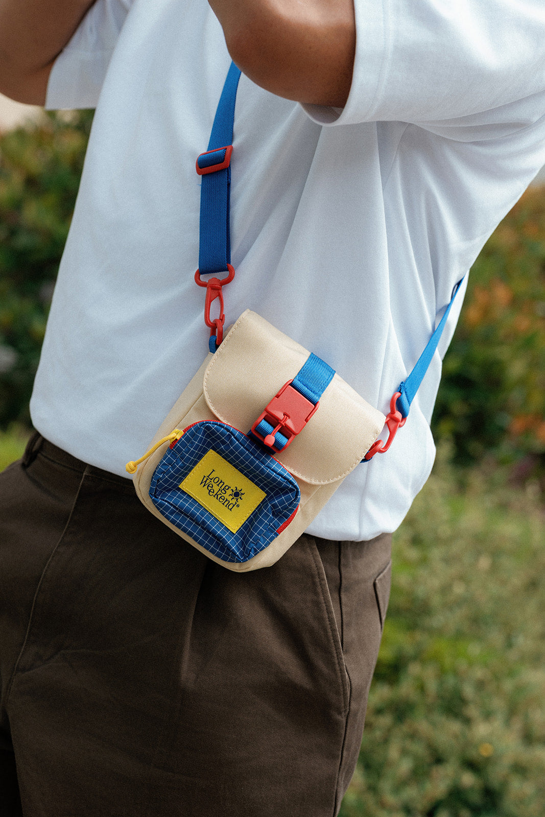 Long Weekend Crossbody Camera Pouch - Crème Multi