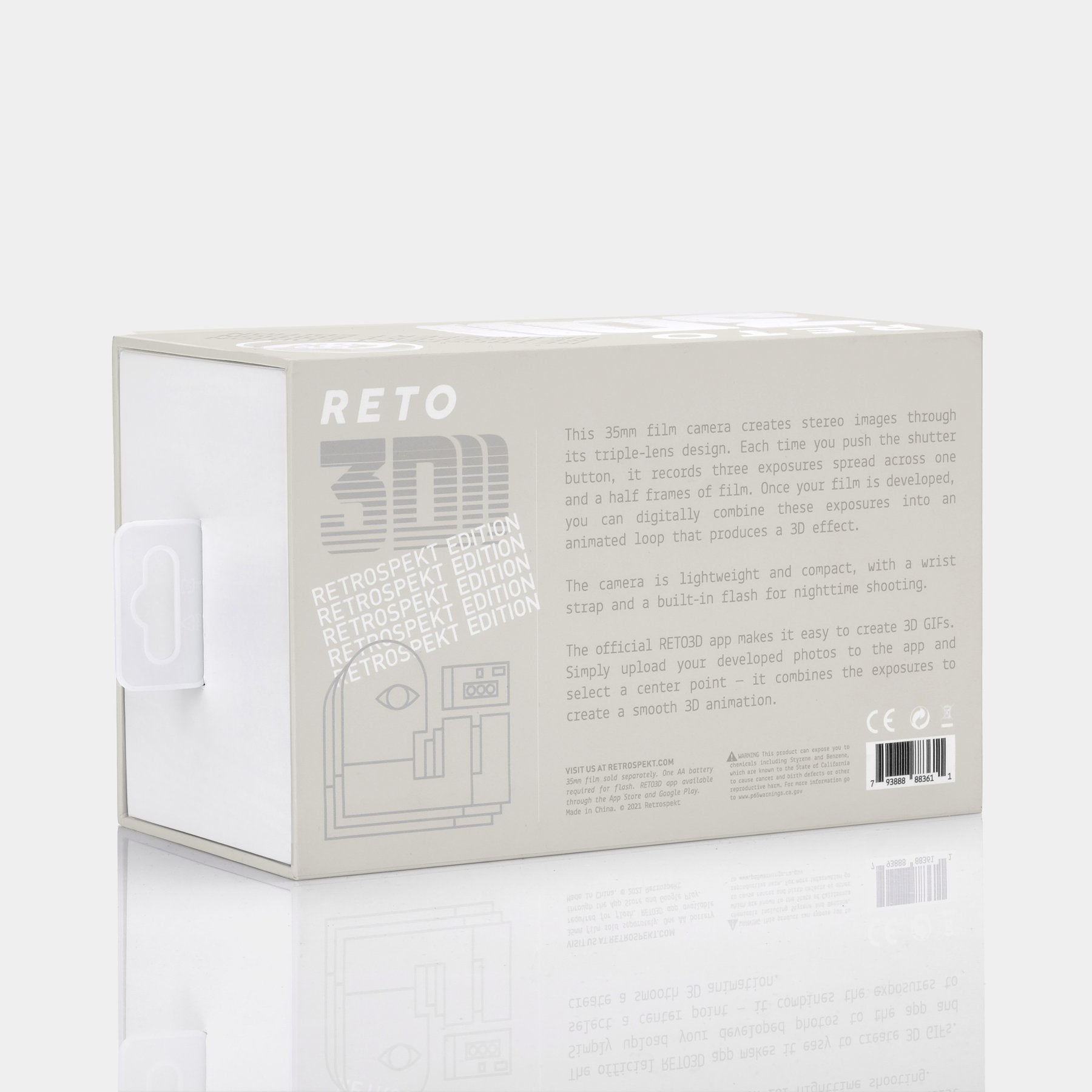 RETO 3D Classic 35mm Film Camera - Retrospekt White Edition