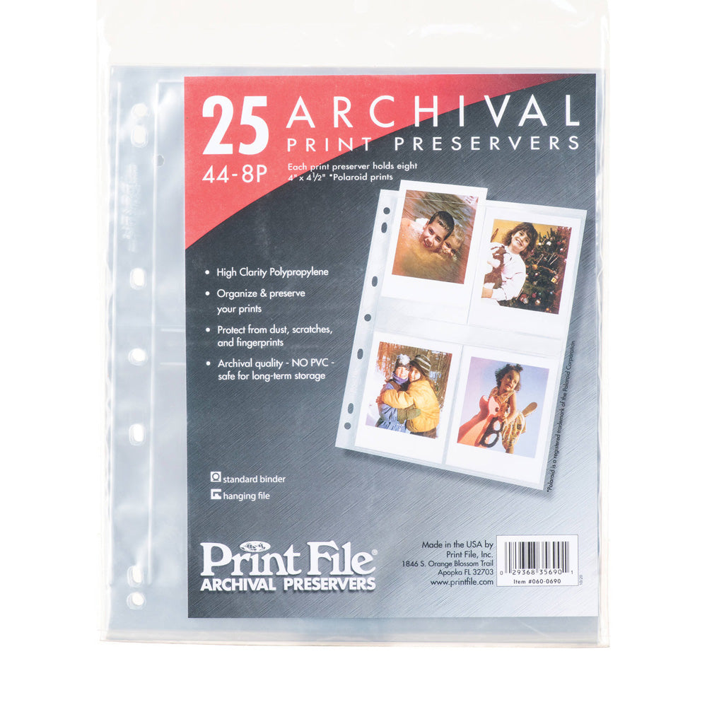 PrintFile Negative Sleeves 44-8P Polaroid - 25 Pack