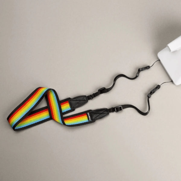 Polaroid Flat Camera Strap - Black Rainbow