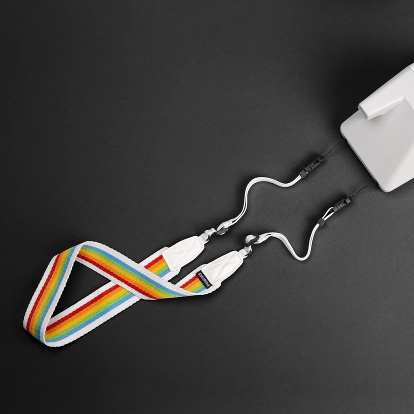 Polaroid Flat Camera Strap - White Rainbow